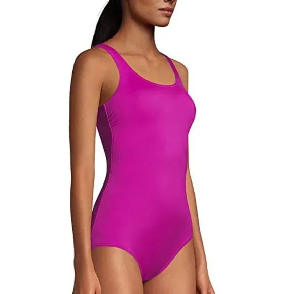 NWT Lands' End Women's Scoop Neck Soft Cup Tugless One Piece Swim Sz 18W/L DD45 - Picture 2 of 3